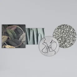Composizione di 4 Pannelli con la Stilizzazione del Bacio Made in Italy - Kanna