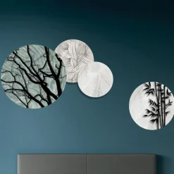 Composizione di 4 Pannelli Rotondi Realizzati con il Laser Made in Italy - Maeko