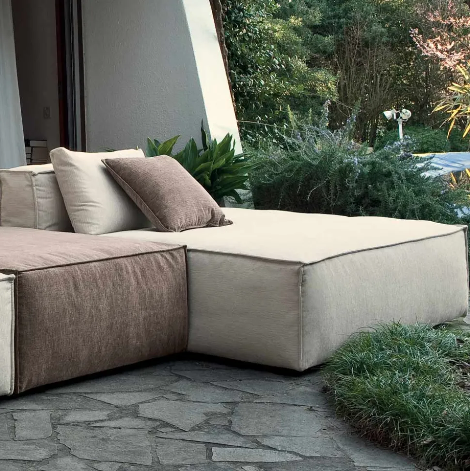 Composizione di 1 Pouf con Schienale, 1 Pouf e 1 Penisola - Bizzarro