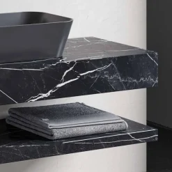 Composizione 3 Mobili Bagno in Gres e Lavabo in Vetrochina di Lusso - Ramentina