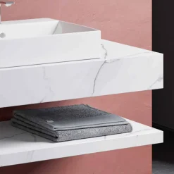 Composizione 3 Mobili Bagno Sospesa in Gres Porcellanato Alta Qualità - Rambina