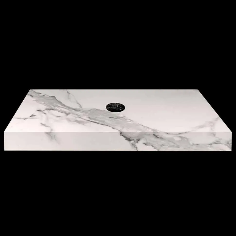 Composizione 3 Mobili Bagno Sospesi in Gres Porcellanato Made in Italy - Ramina