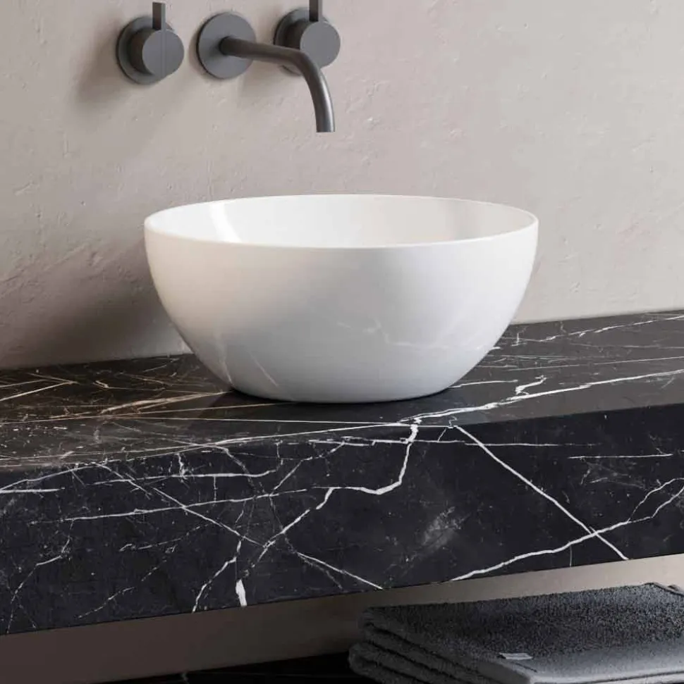 Composizione 3 Mobili Bagno Sospesi in Gres Porcellanato Made in Italy - Ramina