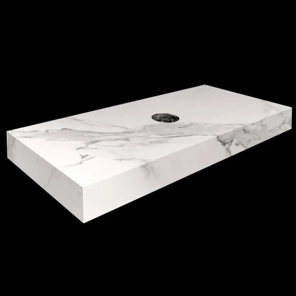 Composizione 3 Mobili Bagno Sospesi in Gres Porcellanato Made in Italy - Ramina