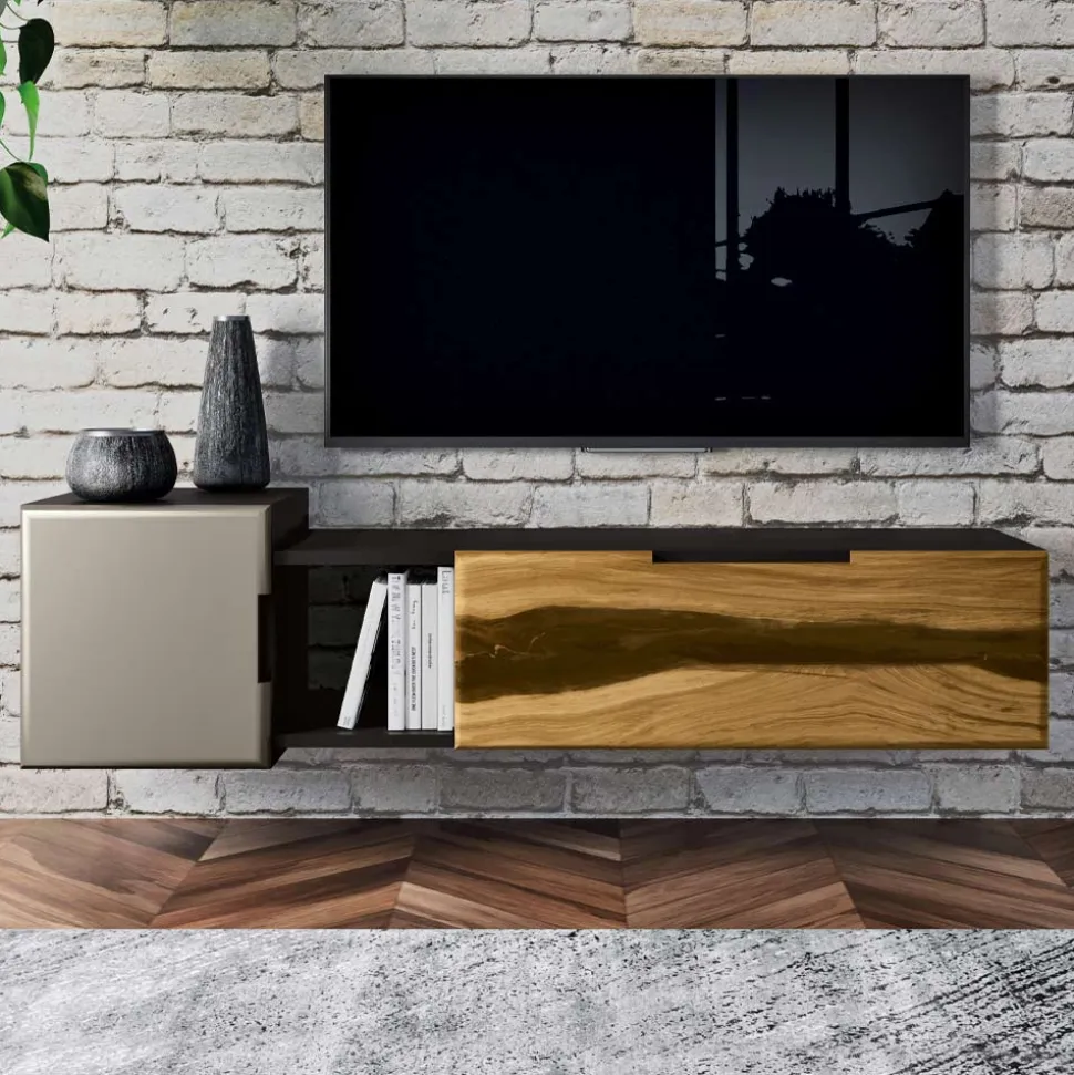Composizione Mobili da Soggiorno a Parete in MDF Made in Italy - Malene