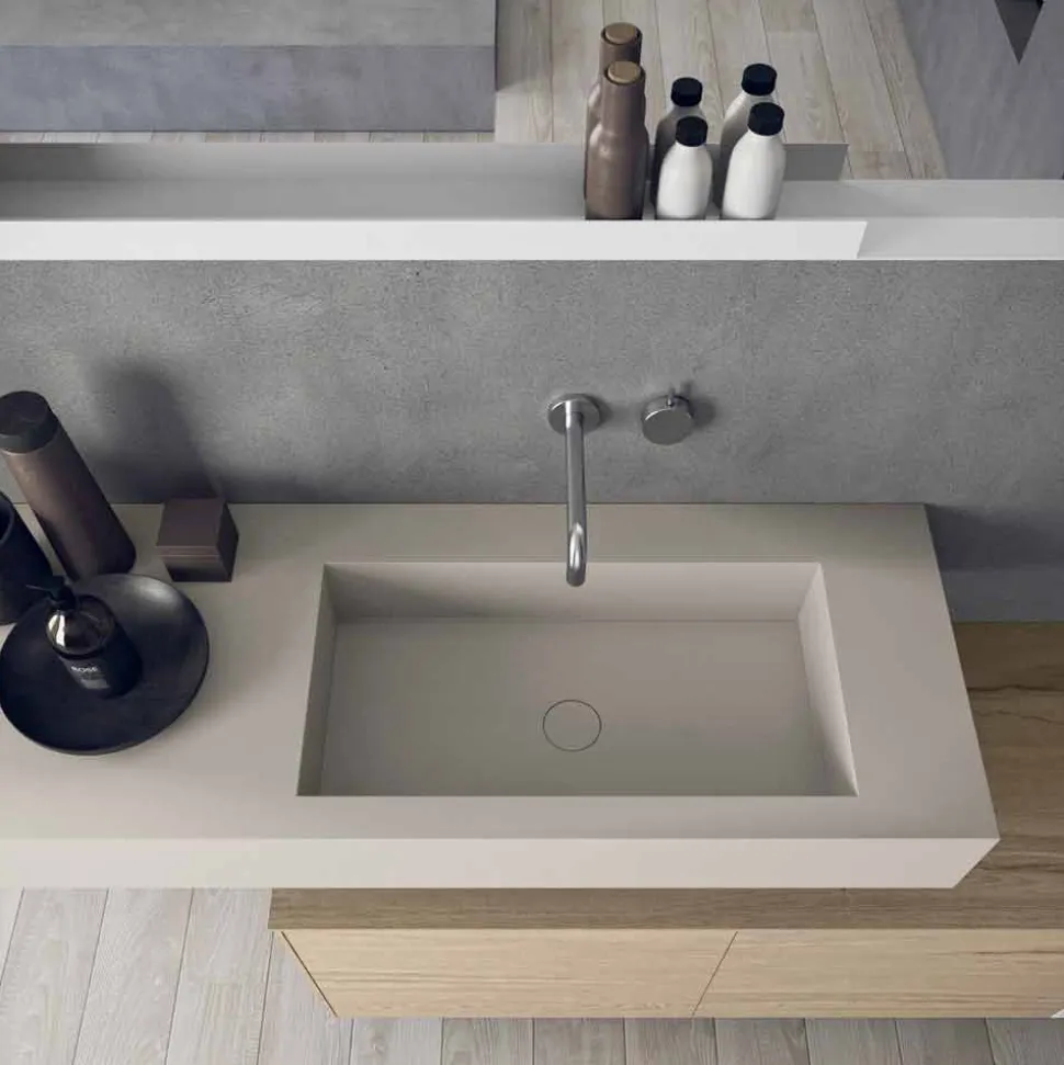 Composizione Mobili Moderni e Sospesi da Bagno, Design Made in Italy - Callisi1