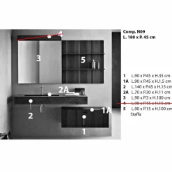 Composizione per Bagno Sospesa e dal Design Moderno Made in Italy - Farart9