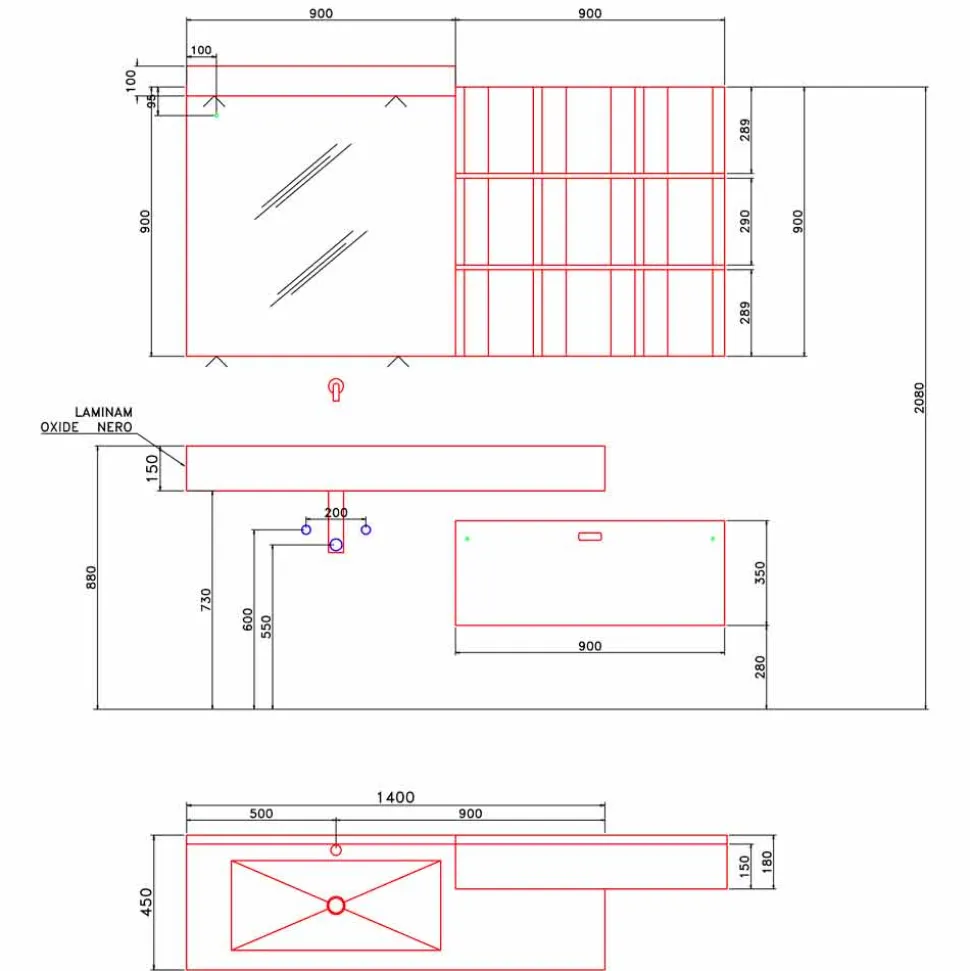 Composizione per Bagno Sospesa e dal Design Moderno Made in Italy - Farart9