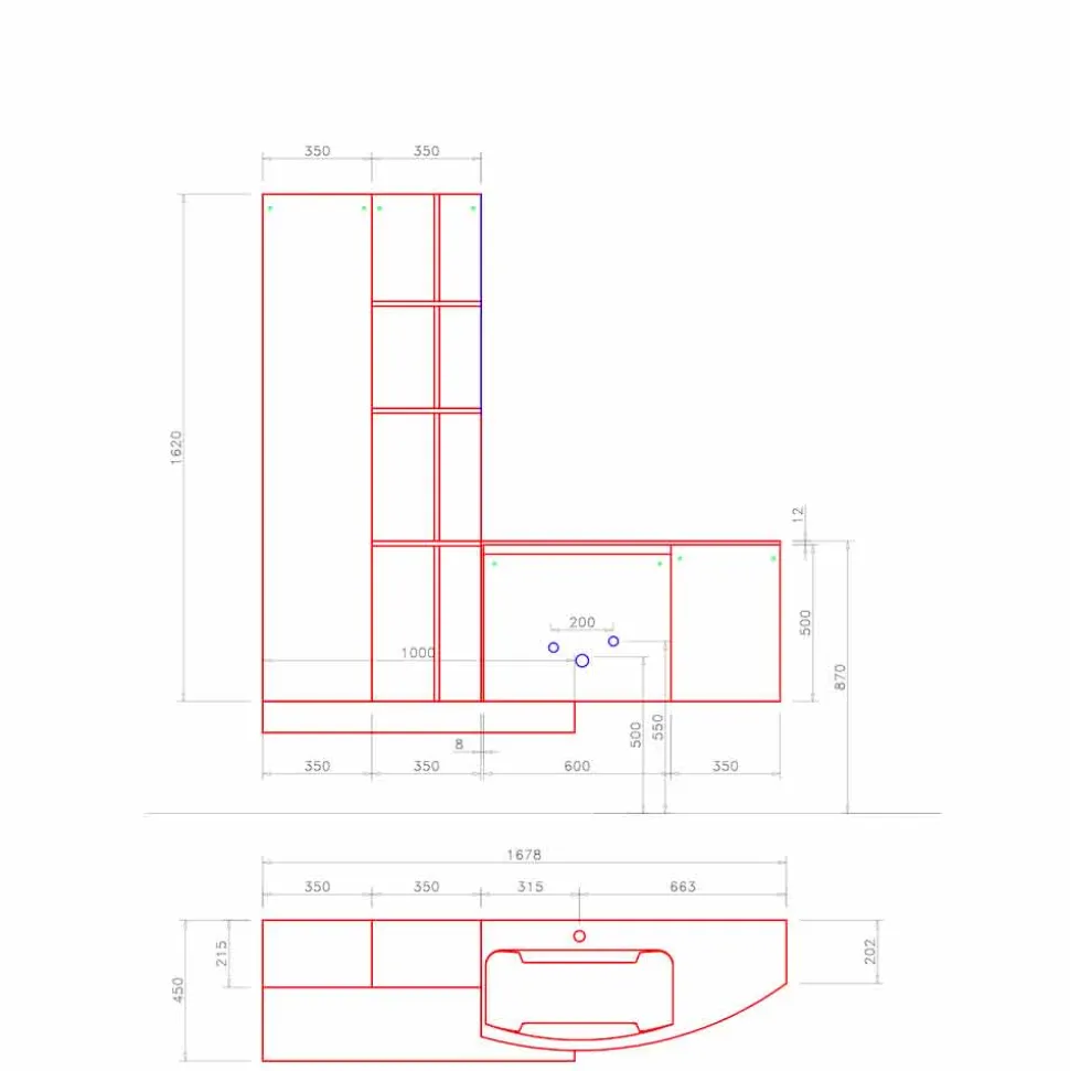 Composizione per il Bagno, Design Moderno Italiano a Sospesione - Callisi10