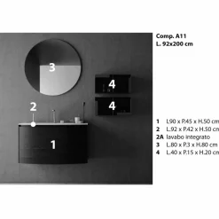 Composizione per il Bagno Sospesa di Design Moderno Made in Italy - Callisi11
