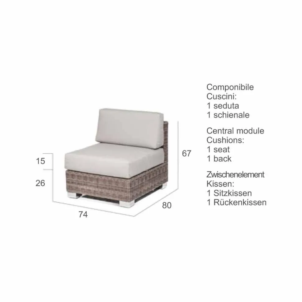 Composizione salotto da giardino artigianale Ania di design