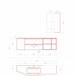 Composizione Sospesa di Design, Mobili Moderni di Design per il Bagno - Callisi5