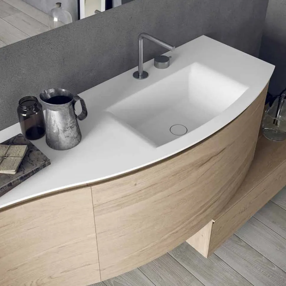 Composizione Sospesa e Moderna per il Bagno, Design Made in Italy - Callisi4