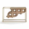 Console design di lusso in legno noce massello e metallo Pardo