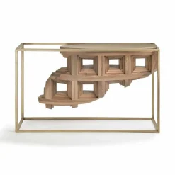 Console design di lusso in legno noce massello e metallo Pardo