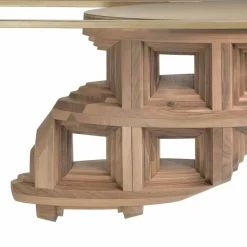 Console design di lusso in legno noce massello e metallo Pardo