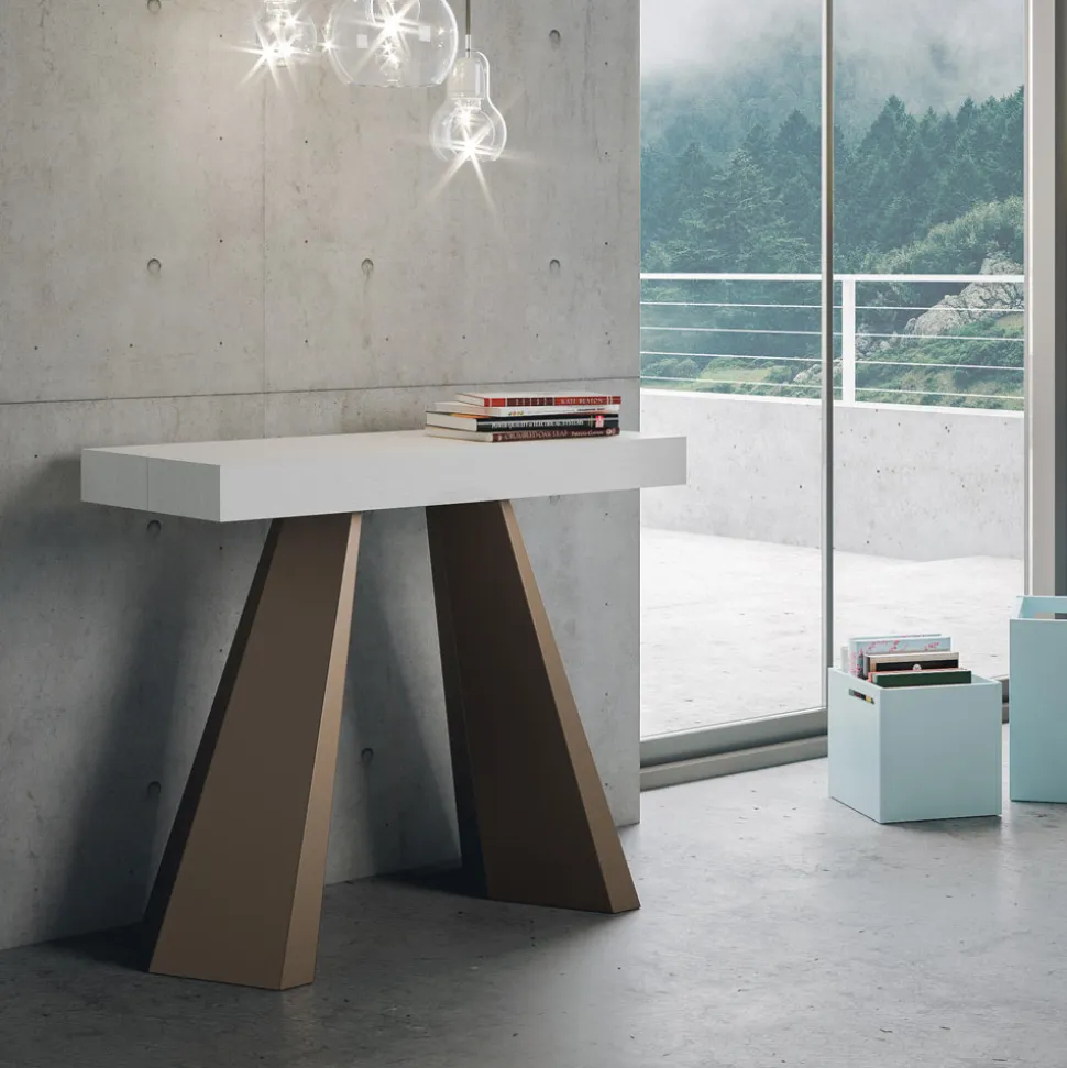 Consolle Allungabile a 300 cm con Gambe Finitura Orso Made in Italy - Destino