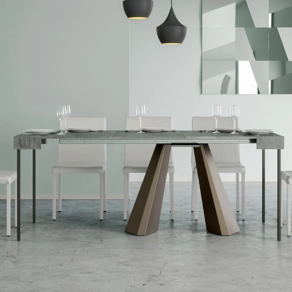 Consolle Allungabile a 300 cm con Gambe Finitura Orso Made in Italy - Destino