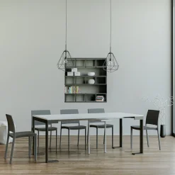 Consolle Allungabile a 300 cm con Telaio Antracite e Legno Made in Italy - Fata
