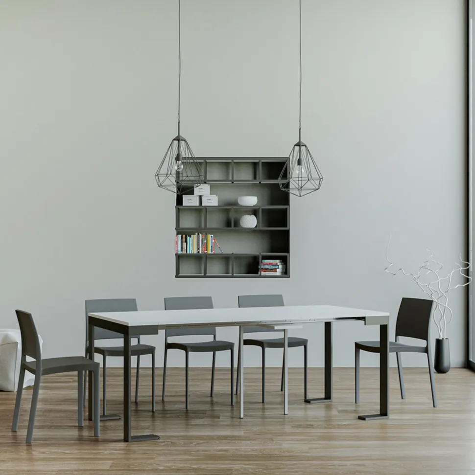 Consolle Allungabile a 300 cm con Telaio Antracite e Legno Made in Italy - Fata