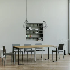 Consolle Allungabile a 300 cm con Telaio Antracite e Legno Made in Italy - Fata