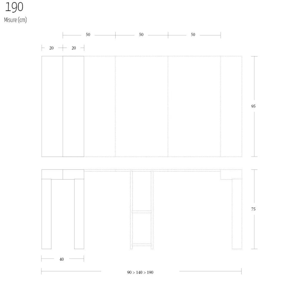 Consolle Allungabile a 290 cm in Legno Nobilitato Made in Italy - Paride