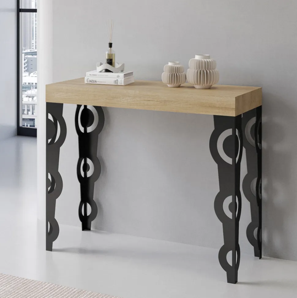 Consolle Allungabile con Gambe Moderne in Ferro Made in Italy - Palazzo