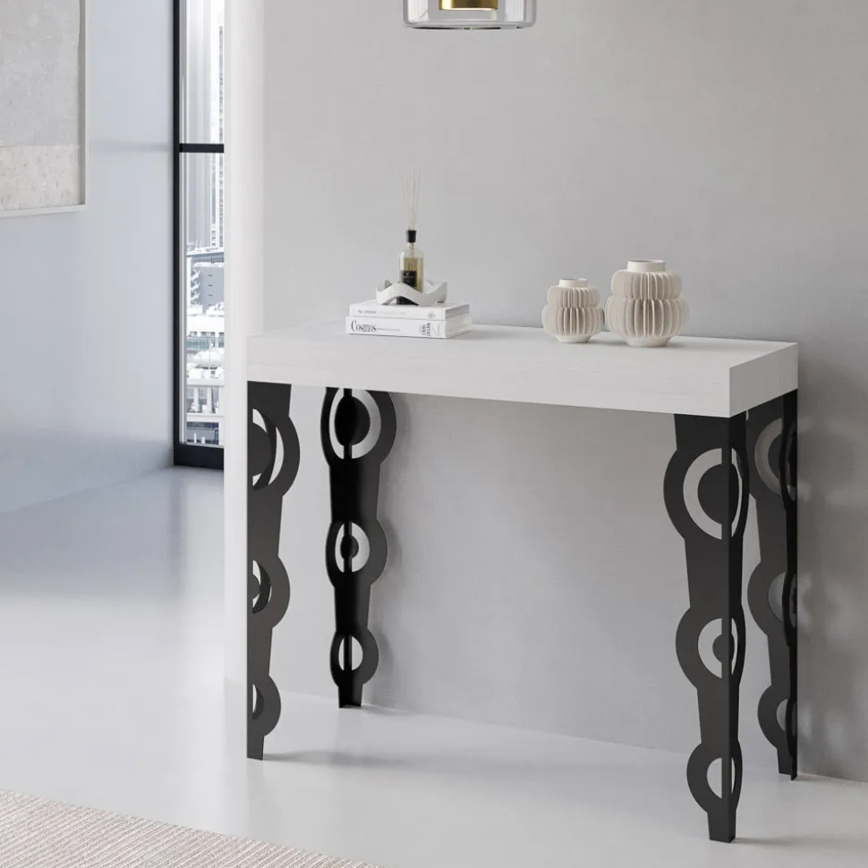 Consolle Allungabile con Gambe Moderne in Ferro Made in Italy - Palazzo