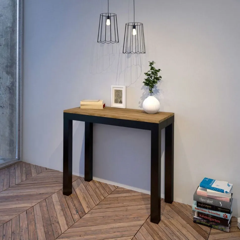 Consolle Allungabile di Design Moderno in Legno e Ferro Made in Italy – Never