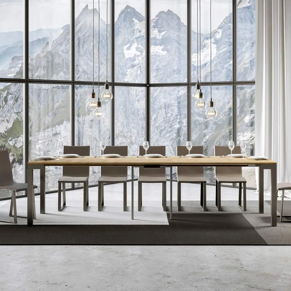 Consolle Allungabile di Design Moderno in Legno e Ferro Made in Italy – Never
