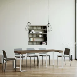 Consolle Allungabile Fino a 300 cm con Telaio Bianco Made in Italy - Tesoro