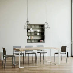 Consolle Allungabile Fino a 300 cm con Telaio Bianco Made in Italy - Tesoro
