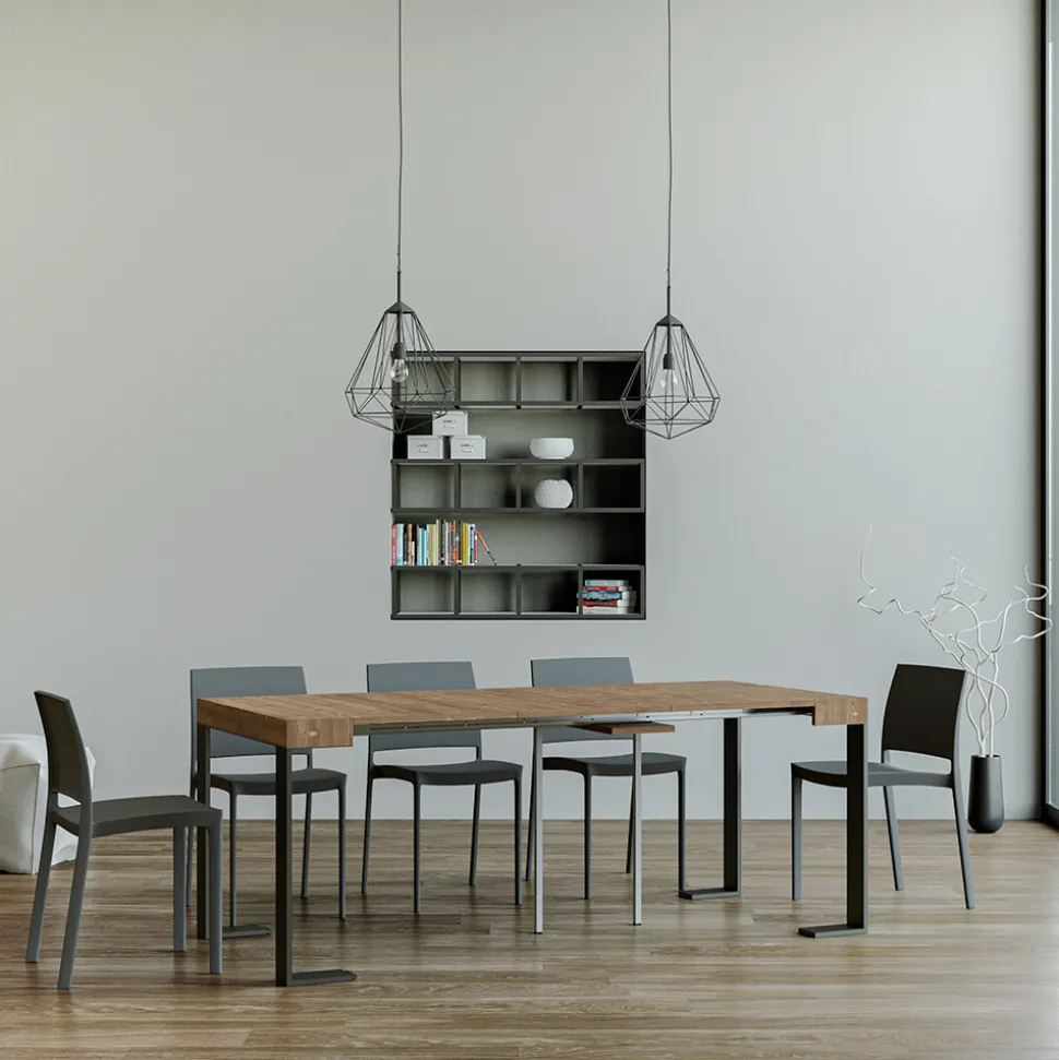 Consolle Allungabile Fino a 300 cm con Telaio Antracite Made in Italy - Gigante
