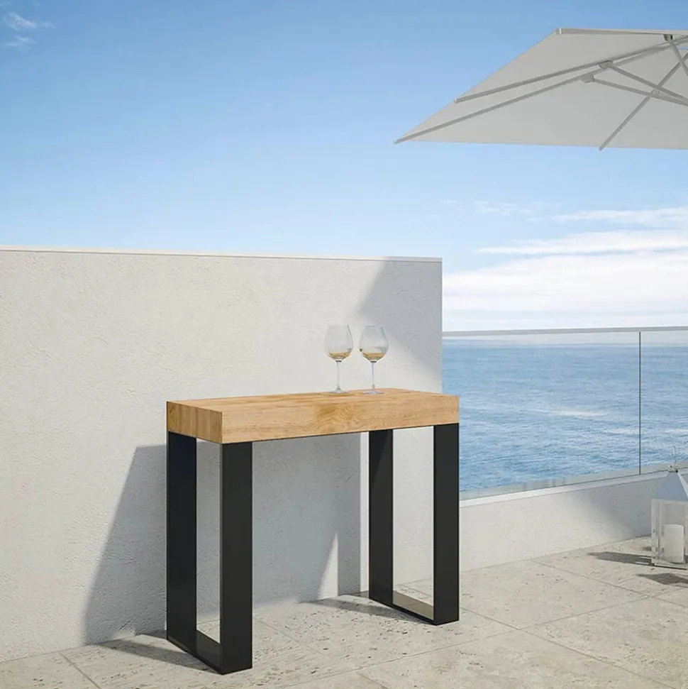 Consolle Allungabile Fino a 300 cm con Telaio Antracite Made in Italy - Gigante