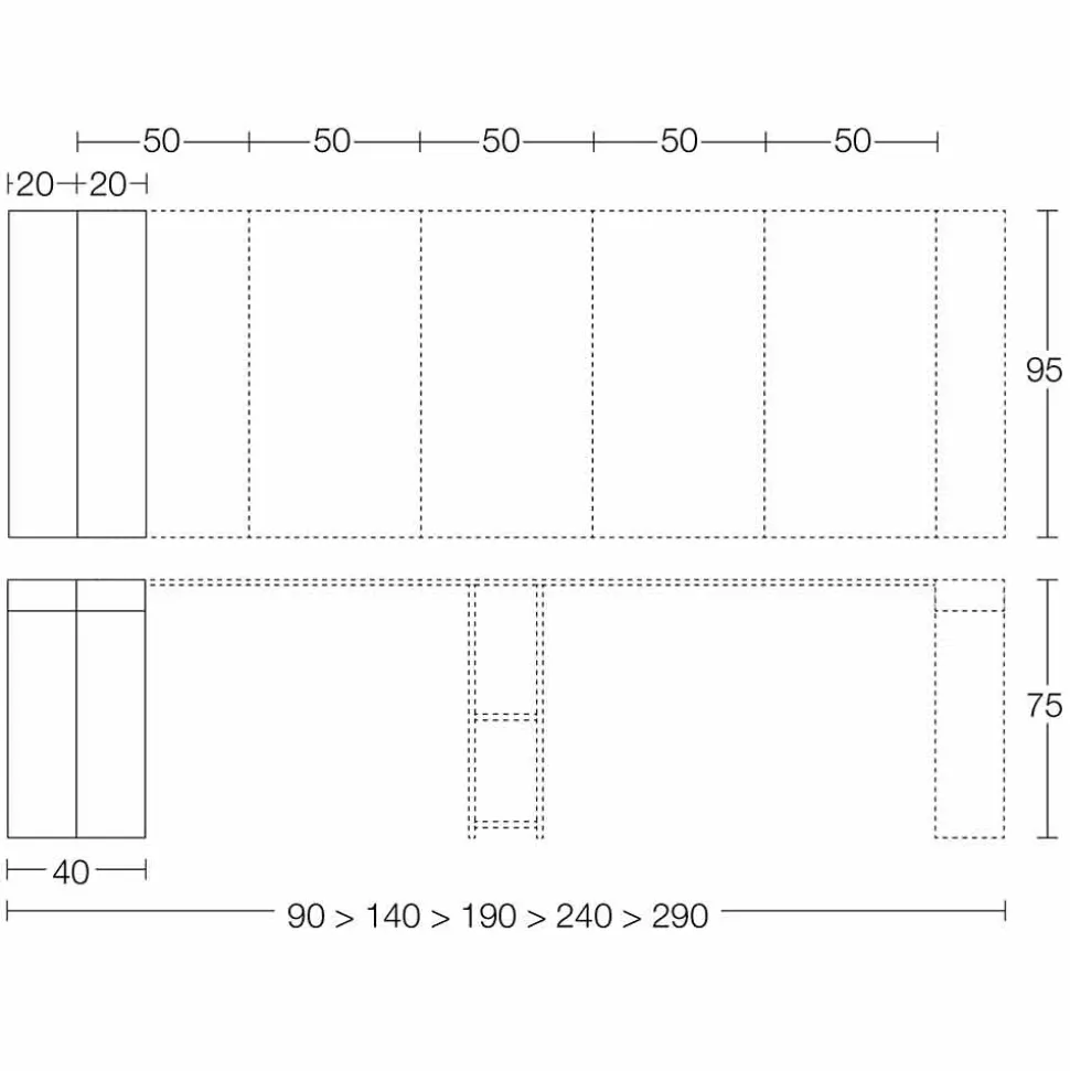 Consolle Allungabile Fino a 290 cm con Piano in Legno Made in Italy - Seregno