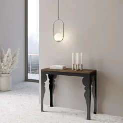 Consolle Allungabile Moderna in Legno e Metallo Antracite Made in Italy – Sassone