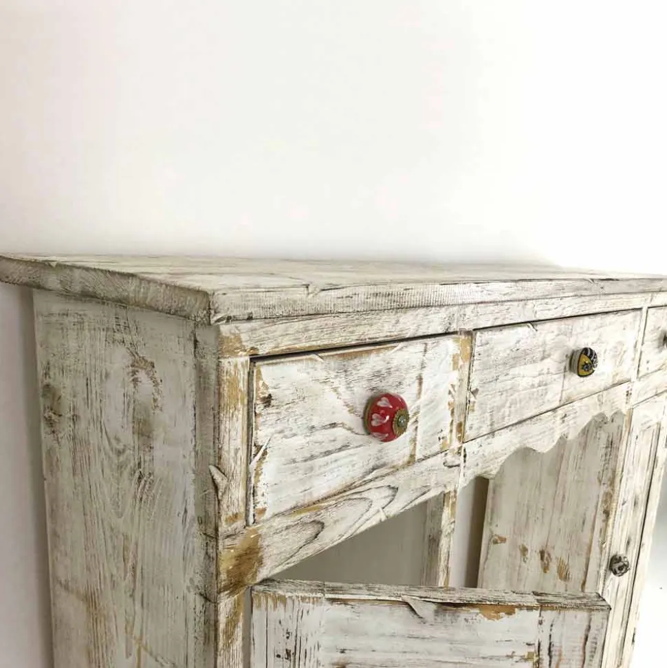 Consolle Artigianale in Legno Massello di Abete Made in Italy - Carminia