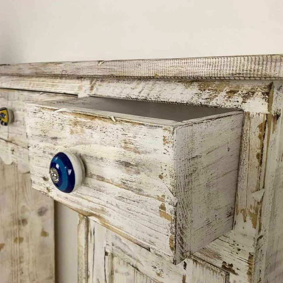Consolle Artigianale in Legno Massello di Abete Made in Italy - Carminia