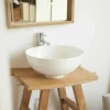 Consolle Bagno Moderna in Legno Teak Naturale con Ganci Laterali - Zacary