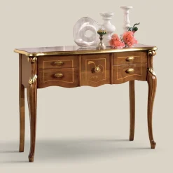 Consolle Classica in Legno 3 o 5 Cassetti di Lusso Made in Italy - London