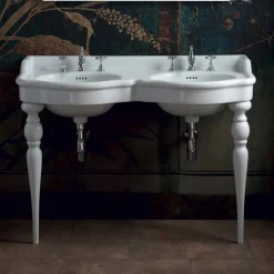 Consolle da bagno classica a doppia vasca fatta in Italia, Magda