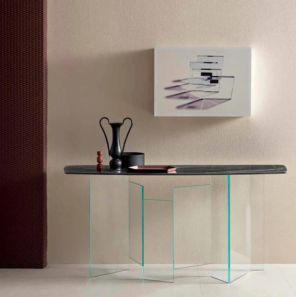 Consolle da Salotto di Design in Ceramica e Vetro Made in Italy – Random
