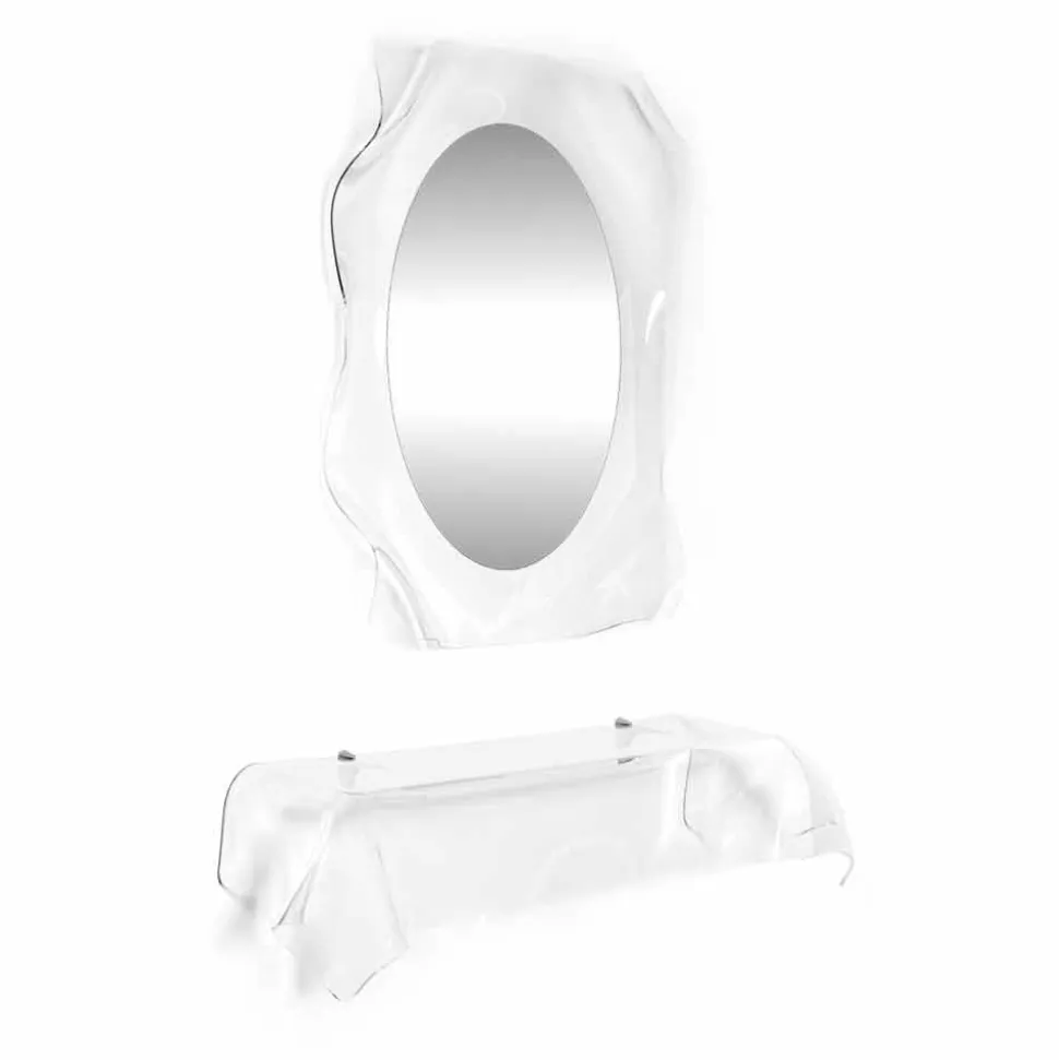 Consolle design moderno in plexiglass trasparente drappeggiato Wish