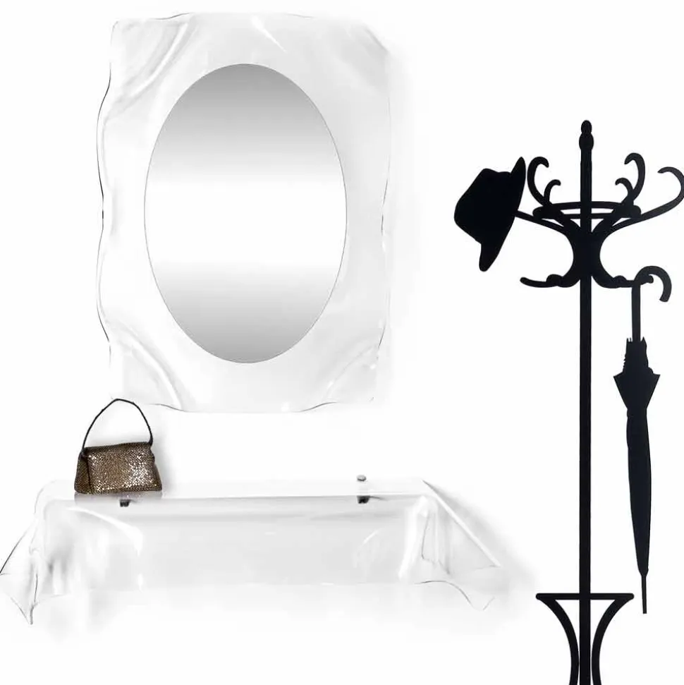 Consolle design moderno in plexiglass trasparente drappeggiato Wish