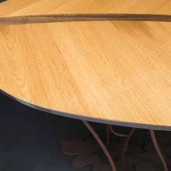 Consolle di design impiallacciata rovere e noce artigianale Fenice