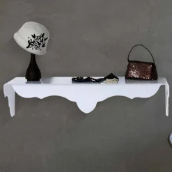Consolle fissa a muro colore bianco di design Bianca, made in Italy