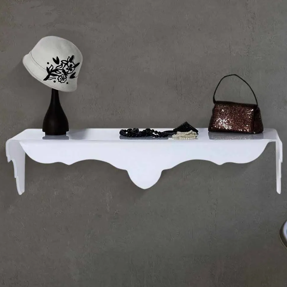 Consolle fissa a muro colore bianco di design Bianca, made in Italy