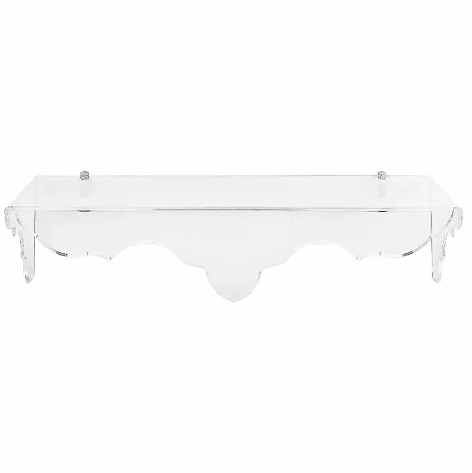 Consolle fissa a muro in plexiglass trasparente Bianca, made in Italy