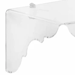 Consolle fissa a muro in plexiglass trasparente Bianca, made in Italy