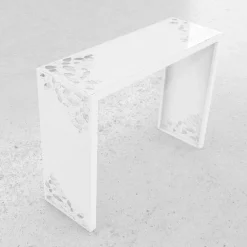 Consolle fissa di design Konsolle 120x40x90 Mabele, con ripiano in vetro